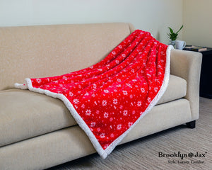 Ultra-Soft Christmas Holiday Cozy Plush Premium Fleece Sherpa Reversible Blanket