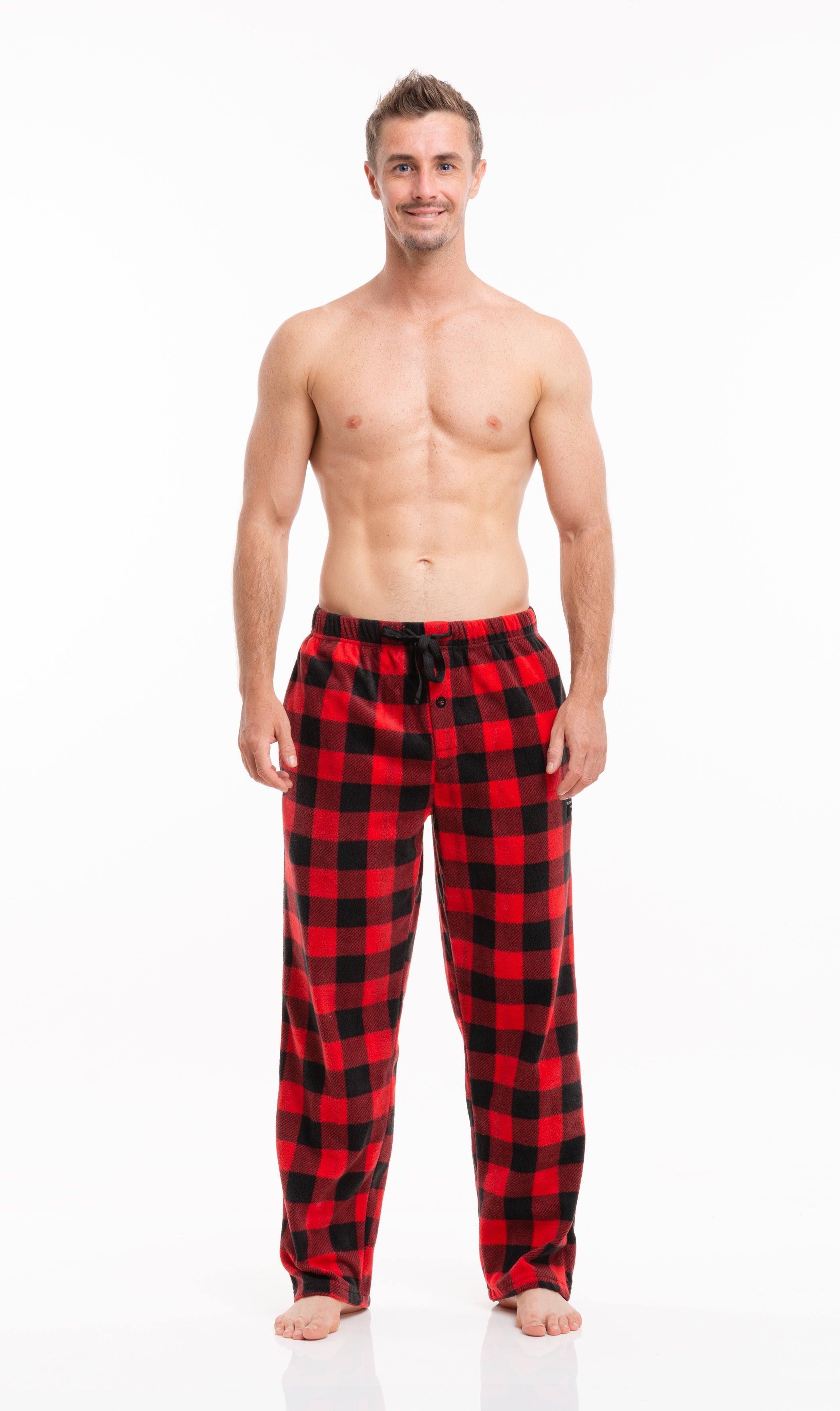 Mens Multipack Microfleece Ultra-Soft Pajama Lounge PJ Pants with Pockets - BROOKLYN + JAX
