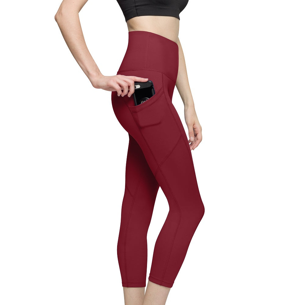 JWZUY Women's Seamless Workout Pants High Waist and Hip Lifting Exercise  Fitness Tight Yoga Pants Wine M