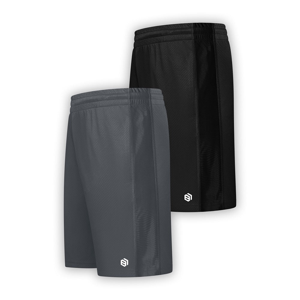 Big & Tall Men's Premium Moisture Wicking  Active Athletic Performance Shorts with Pockets - 2 Pack - BROOKLYN + JAX