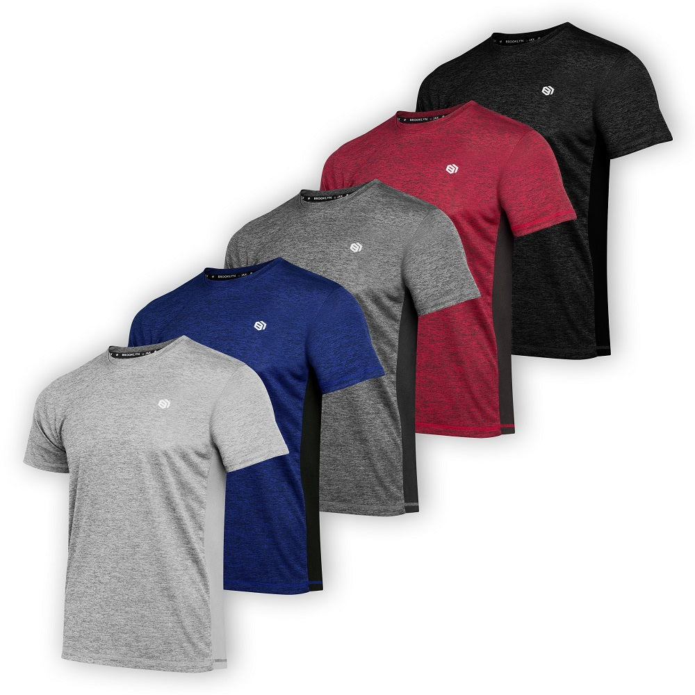 Men's Dry-Fit Active Crew Neck T-Shirts | 5 Pack