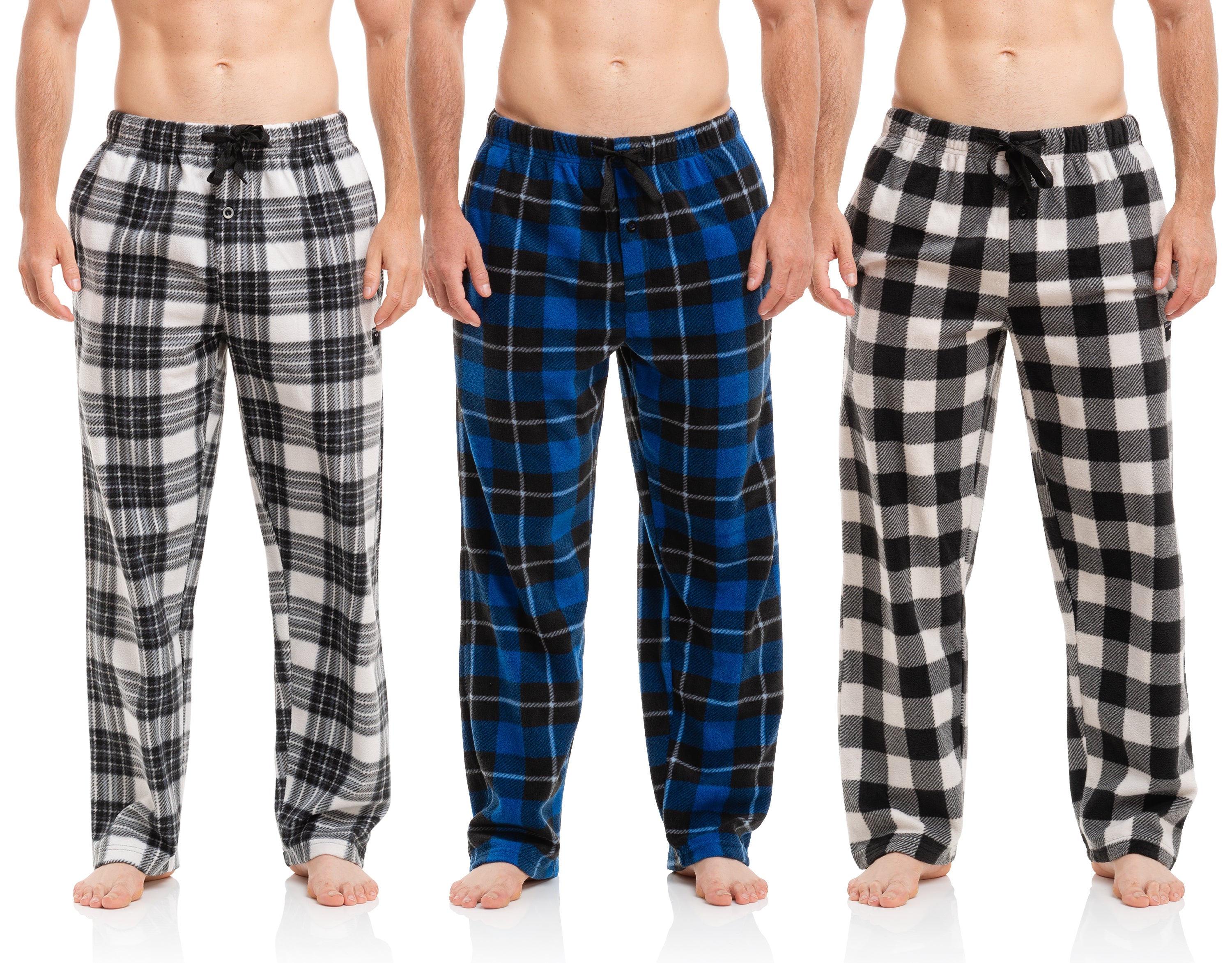 #followme Ultra Soft Fleece Men's Plaid Pajama Pants with Pockets