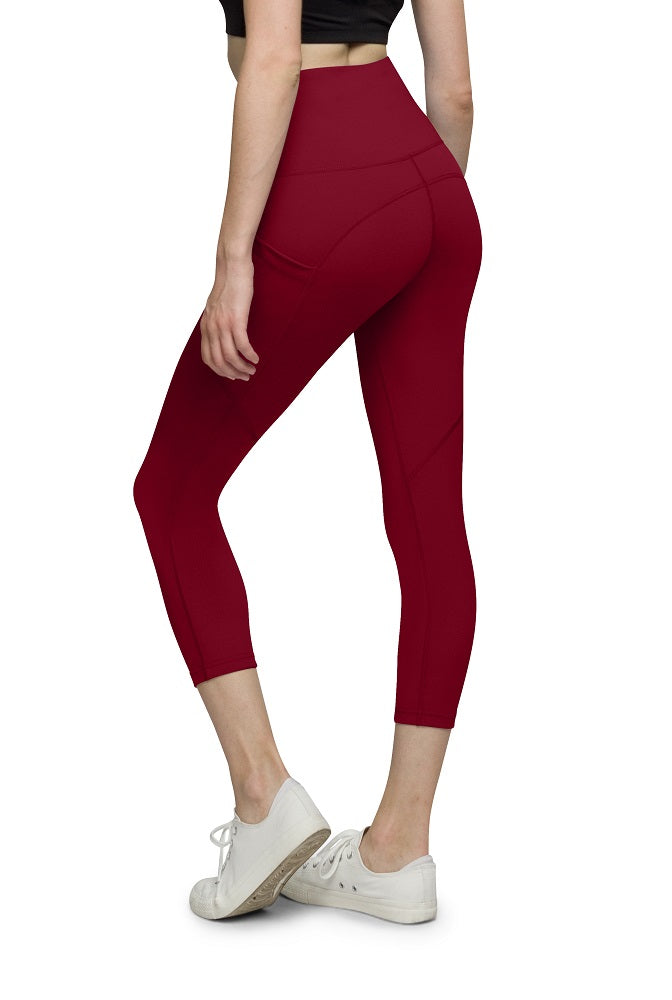 TDEOK Strethcy High Fitness Yoga Pants Printing Leggings Waist Women Pants  Hard Tail Yoga Pants (Wine, S) : : Fashion