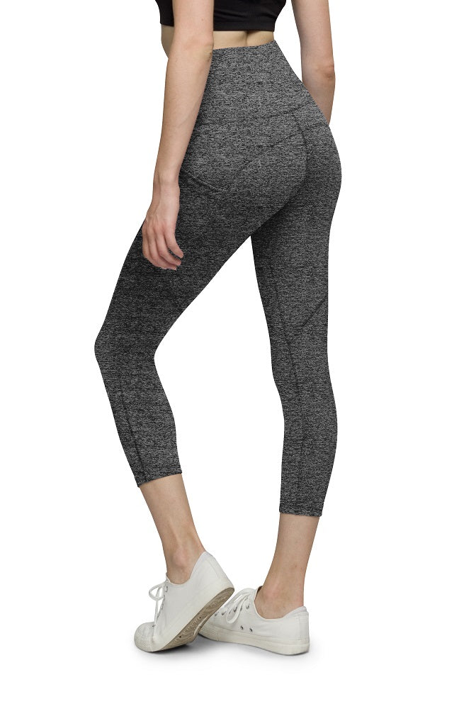 LegEnd Women's Buttery Soft Spandex Leggings High Waist Squat Proof 27  Yoga Pants with Pockets Medium Drak Grey