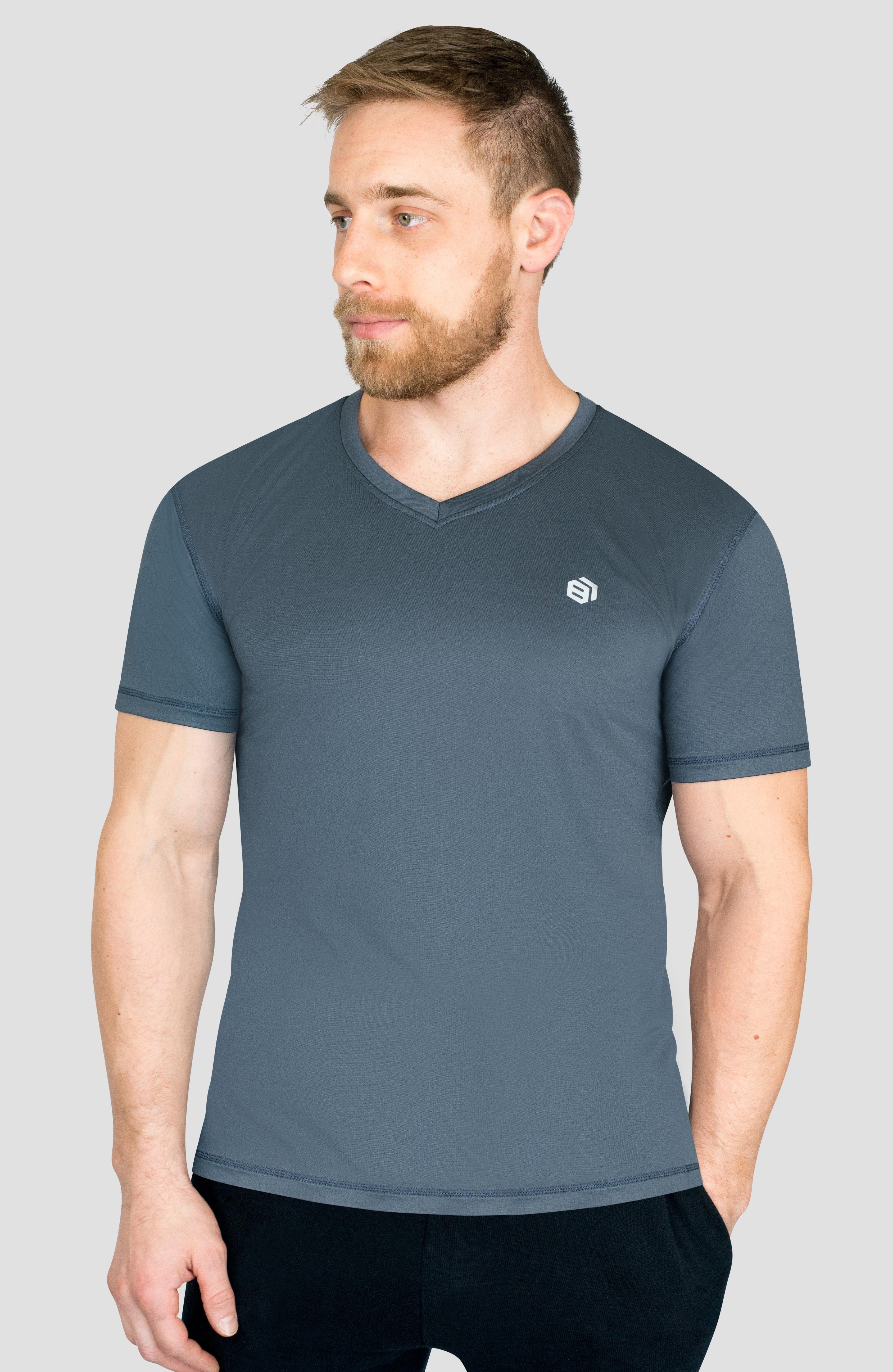 Men's Compression Dry-Fit V-Neck T-Shirts