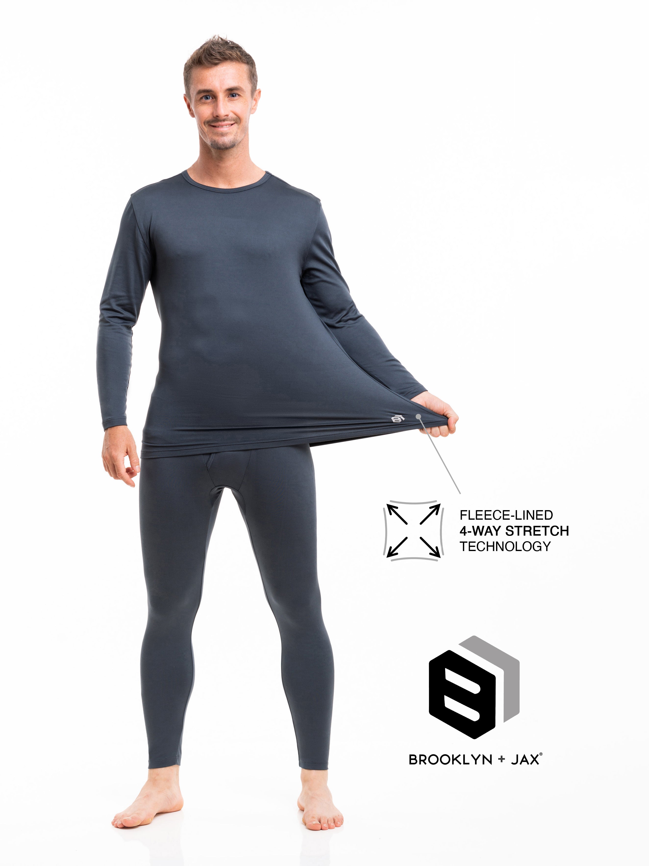 Jet Thermal Underwear Set Of 2 Pieces Underpants and Undershirt with Long  Sleeve Round Neck for