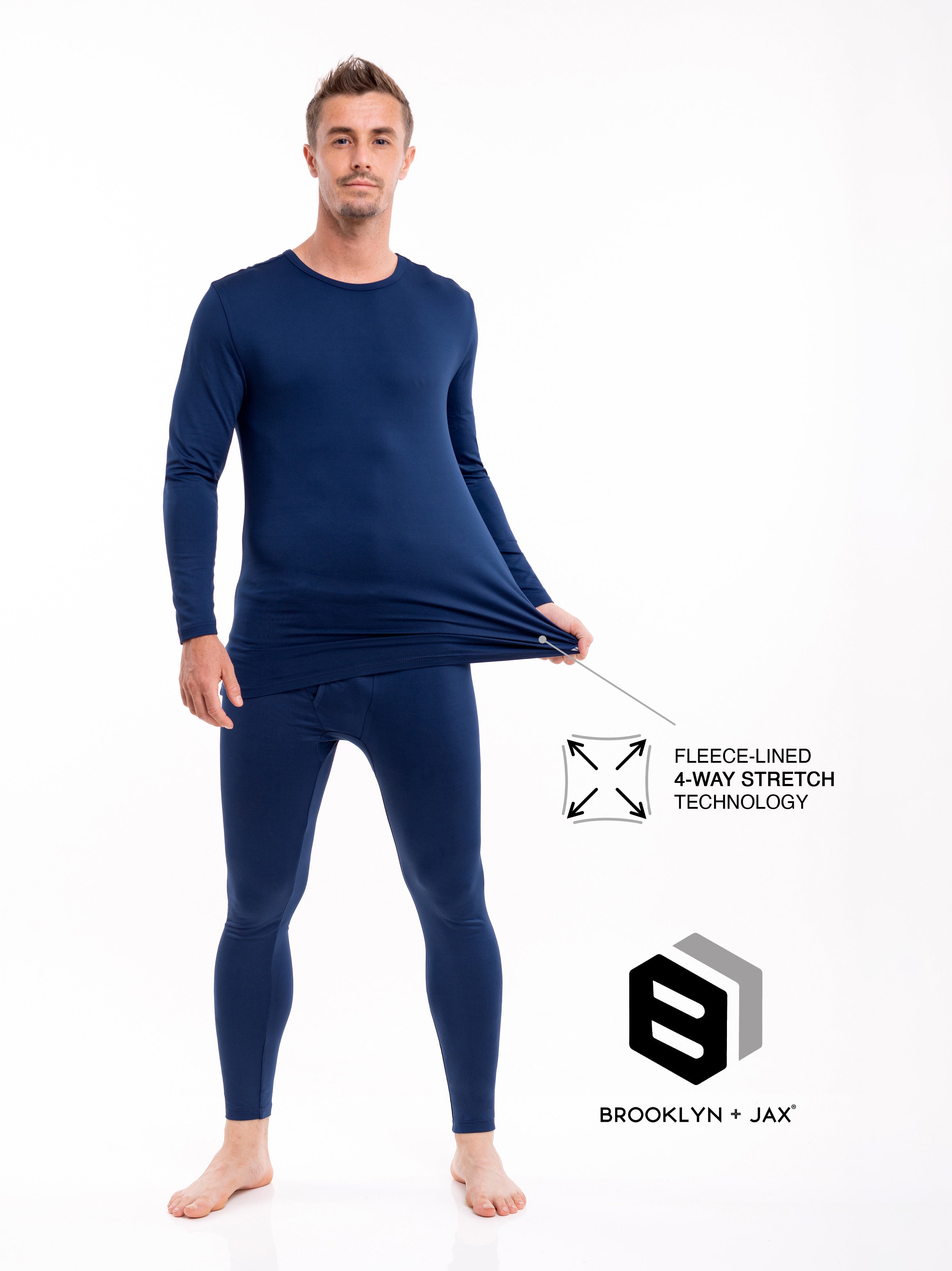 Men's Ultra-Soft Thermal Underwear Set w/ Fleece Lining | 2 Piece