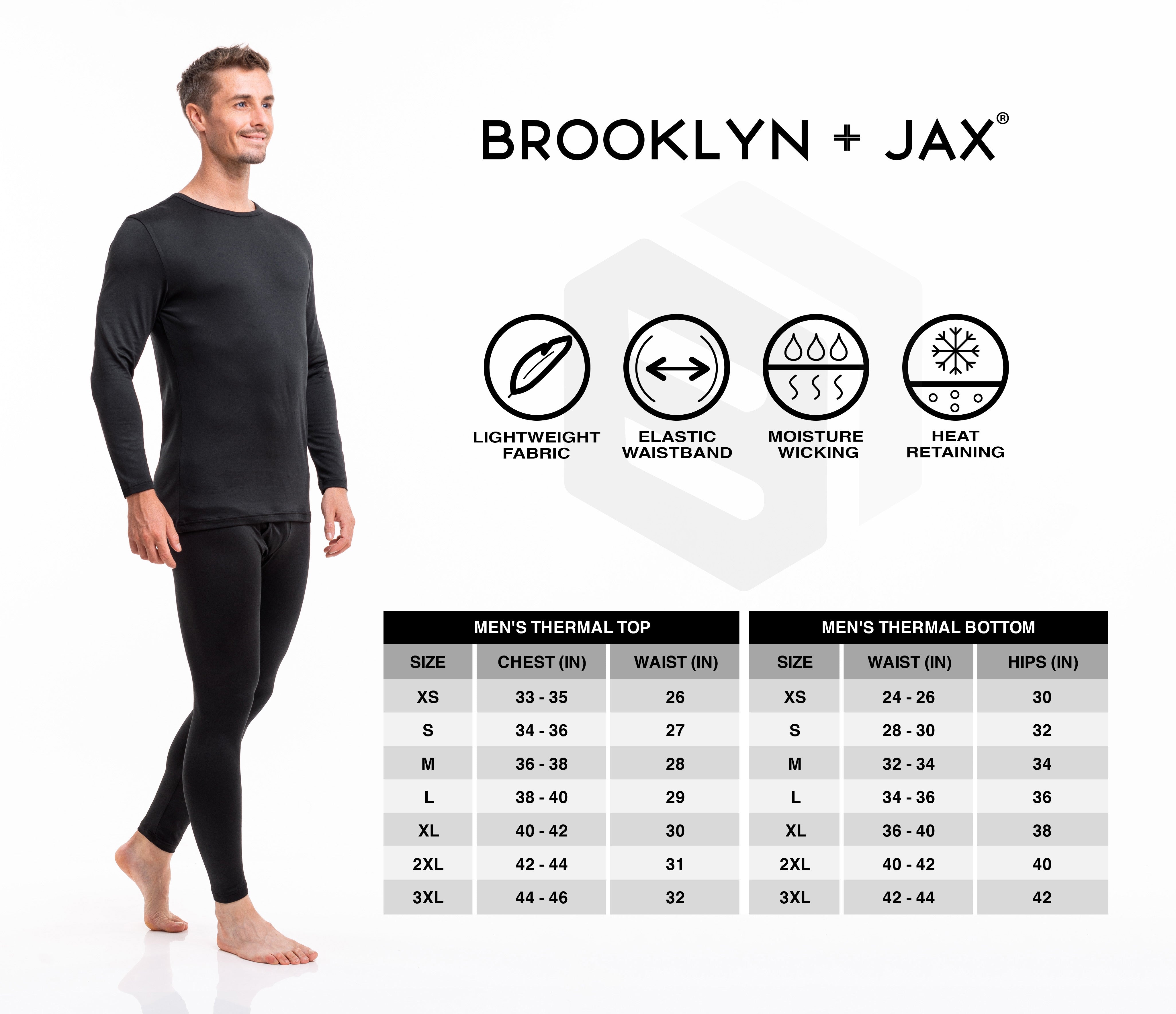 2Pcs/Set Thermal Underwear for Men Ultra Soft Long Johns Fleece Lined Warm  Base Layer Mens Thermals top and Bottom Set of 2