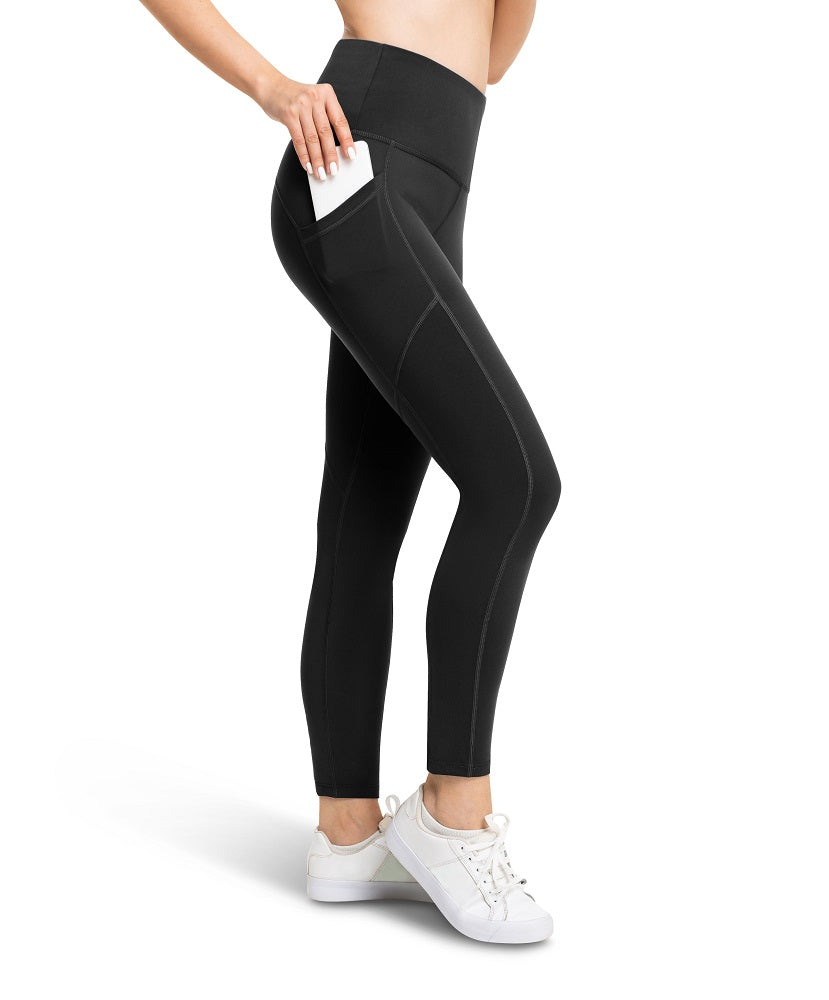 MONO B APH1674 Black High Rise Yoga Leggings Large Pockets Squat Proof  Exercise | eBay