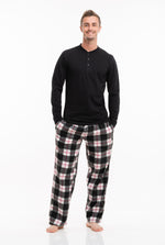 Load image into Gallery viewer, Men&#39;s Microfleece PJ Set | Pajama Pants with Henley Shirt | 2 Piece
