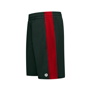 Boy's athletic polyester basketball shorts with adjustable waistband