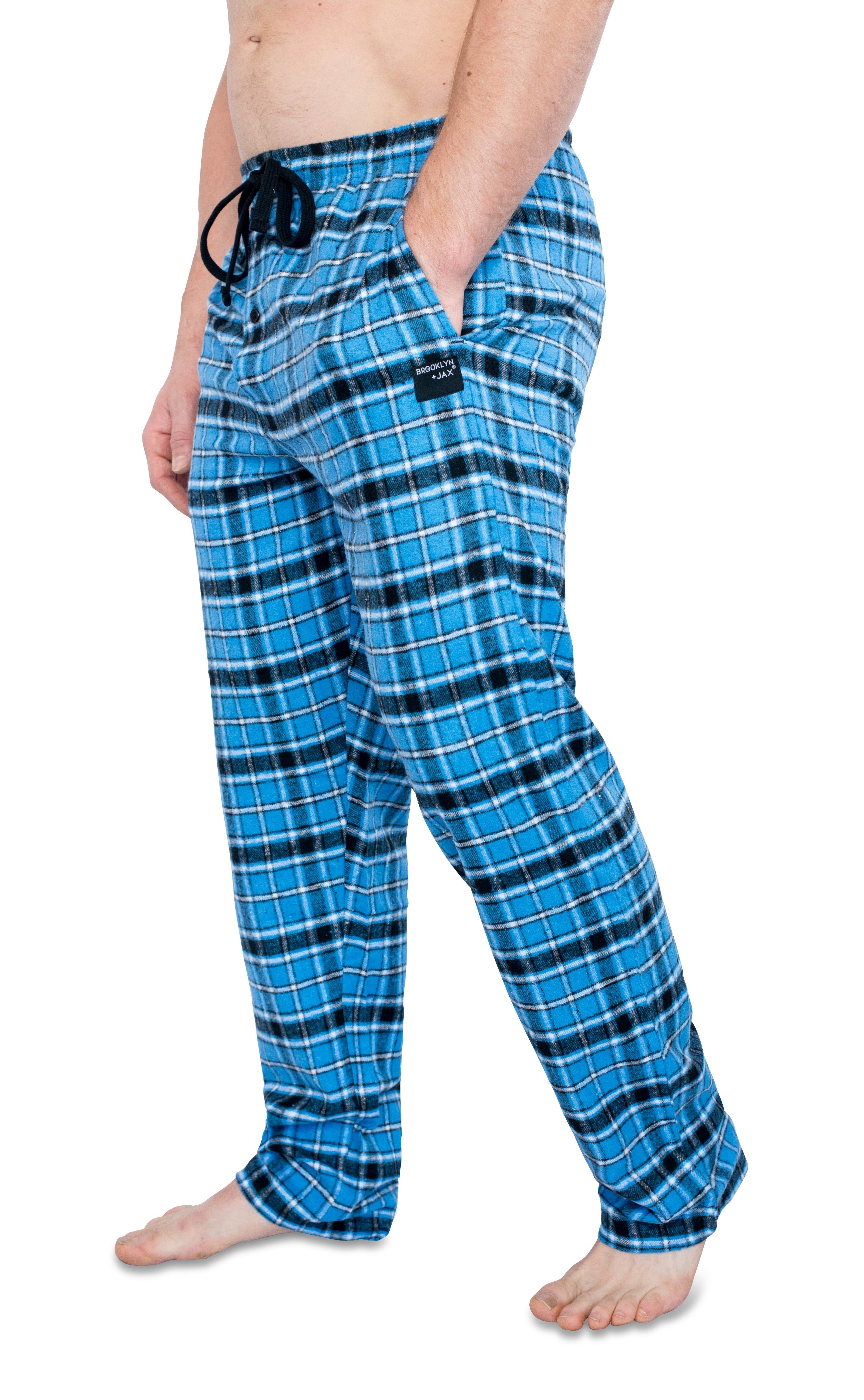 3 Pack Mens Ultra Soft Bottoms, Flannel Pajama (PJs), Lounge, Sleep Pants Assorted Various Plaids - BROOKLYN + JAX
